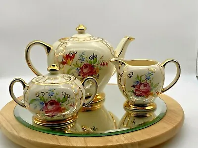 Vintage Sadler Floral Teapot Milk Jug And Sugar Bowl • £270