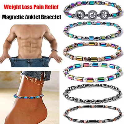 Magnetic Healing Therapy Arthritis Anklet Bracelet Hematite Healthy Weight Loss • £3.02