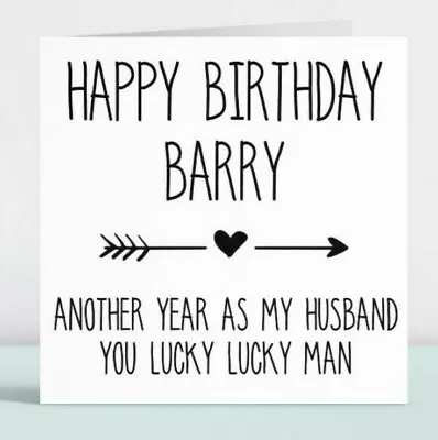 £3.49 • Buy Personalised Funny Birthday Card Gift For Him Lucky Man Husband Love Hubby 147