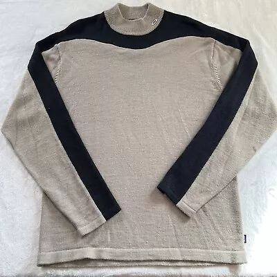 Oakley Vintage 90s Pullover Knit Sweater Beige Black Mock Neck Men’s Size Large • $60