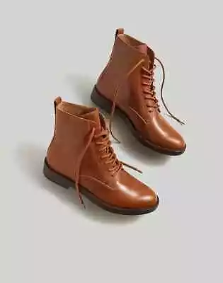 New Madewell The Evelyn Lace-Up Leather Ankle Boot Size 6.5 • $75