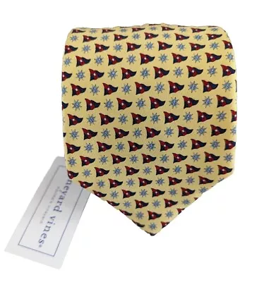 Vineyard Vines Yellow Silk Neck Tie Eastern Yacht Club NWT 100% Silk Made In USA • $42.95