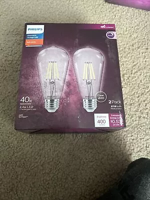 Philips Vintage 40W Equivalent Soft White LED Edison Industrial Light Bulb 2 Pk • $16