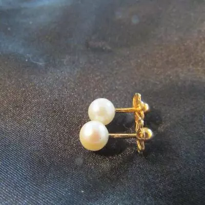Vintage Quality 18ct Gold & Cultured Pearl Double Sided Earrings Boxed • $174.31