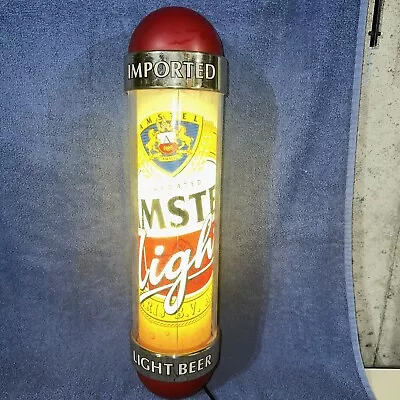 Awesome Amstel Light Beer Rotating Light Up  Sign Motion Barber Pole • $259.95