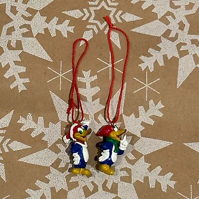 Woody Woodpecker Vtg Y2K 2004 Mini Miniature Cartoon Christmas Ornaments Set 2 • $14.99