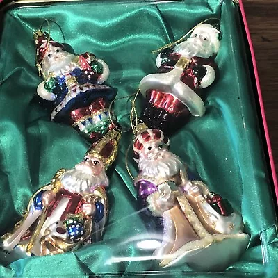 Vintage 5” Glass Christmas Ornaments Santa Claus Balthazar St Nicholas Julenisse • $26.24