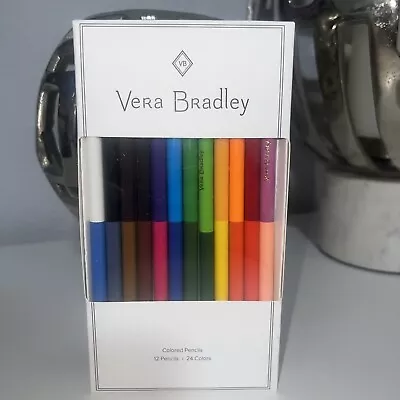 Vera Bradley Colored Pencils 12 Pencils 24 Colors Each Pencil Has 2 Colors NIP • $8.99