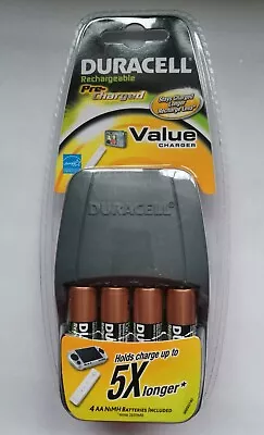 Duracell Rechargeable Value Charger With 4 Aa Batteries CEF14DX4 • $22.99