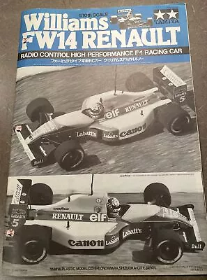 58105 Tamiya Williams FW14 F102 Original Edition -Manual / Instructions 1055446 • $24.99