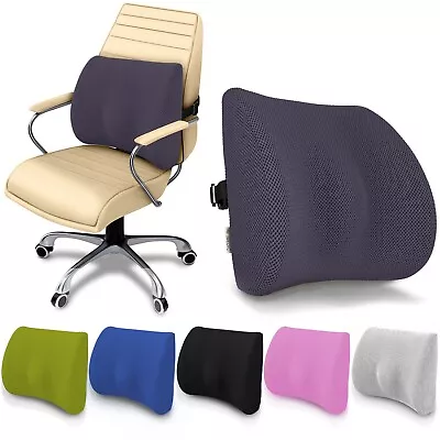 Back Cushion Support Chair Memory Foam Lumbar Lower Back Pillow Car Seat Office • £18.95