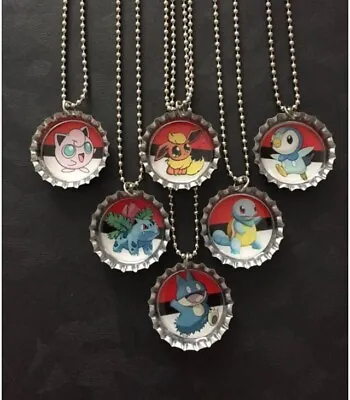 Party Favors / Set Of 6 Pokemon Inspired Necklaces /  party Supplies  • $12