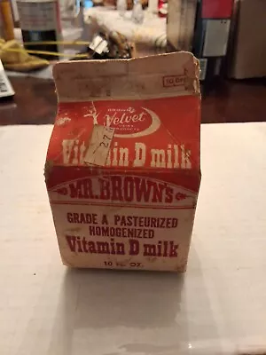 Vintage 1960s MR.BROWNS Dairy Milk Carton • $14