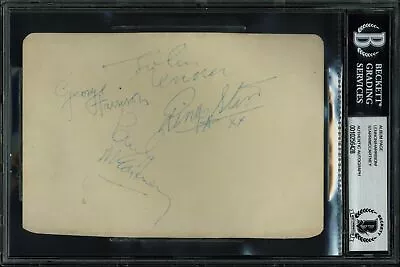 Beatles (4) McCartney Lennon Harrison & Starr Signed Album Page BAS Slabbed • $27976.36