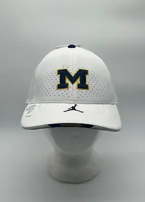 NEW Michigan Wolverines Jordan Jumpman Hat OSFM On-Field Team Adjustable White • $29.95