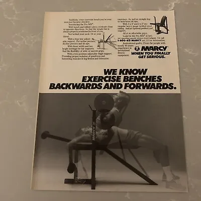 1985 Marcy Pro MX Weight Lifting Bench Print Ad Original Vintage Muscular Man • £7.19