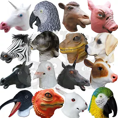 £25.99 • Buy Latex Overhead Animal Fancy Party Dress Cosplay Carnival Costume Farmyard Mask