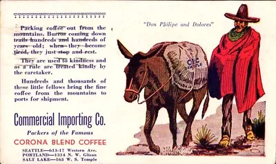 Commercial Importing Co Corona Blend Coffee Vintage 1939 Advertising Pc • $24.99