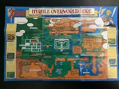 $29.99 • Buy Legend Of Zelda A Link To The Past Hyrule SNES Super Nintendo Insert Poster Map