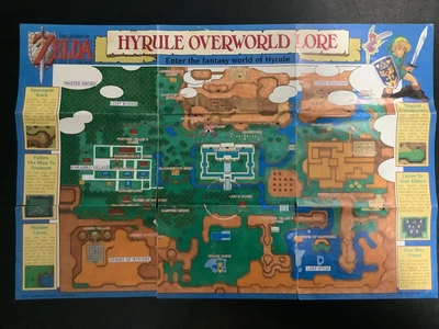 $29.99 • Buy Legend Of Zelda A Link To The Past Hyrule SNES Super Nintendo Insert Poster Map