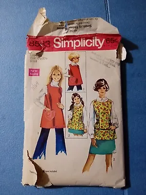 Vtg 1969 Simplicity Apron Pattern Cut Misses Child Size 8 10 MCM Retro Kitcsh  • $4.64