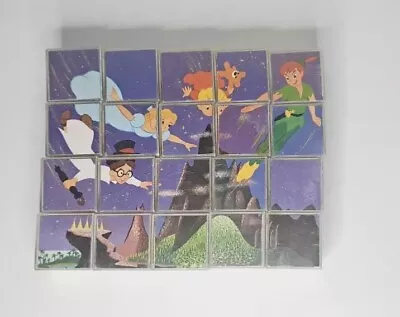 Vintage Cube Block Puzzle Disney Peter Pan Jungle Book Cinderella Winnie  • $16.50