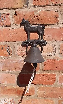Cast Iron Wall Bell Horse Figurine Ornate Rustic Vintage Outside Doorbell Decor • £22.90