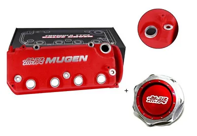 Car Engine Valve Cover Oil Cap Mugen SOHC VTEC Red For Honda Civic • $302.99
