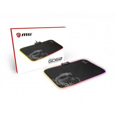 MSI AGILITY GD60 - RGB Gaming Mouse Pad Low Friction Textile Surface Soft Seam • $48.28
