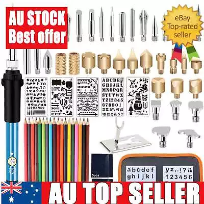 71Pcs Wood Burning Pen Tool Set - Soldering Stencil Craft Kit • $29.72