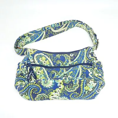 Vera Bradley Rhythm & Blues Crossbody  Shoulder Bag Blue Green Paisley P12 • $14