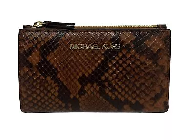 Michael Kors Jet Set Travel Small Zip Card Case Wallet Signature MK $188 • $44.94