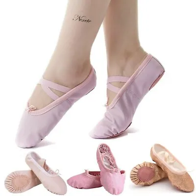 Nexete Leather Ballet Shoes Slippers Split Sole Flats For Toddler Girl Boy Kid  • $10.99