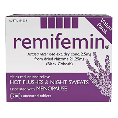 Remifemin Menopause Symptom Relief 200 Tablets Hot Flushes Night Sweats Mood • $24.87