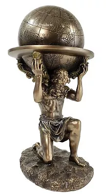 9  GREEK ATLAS GOD Astrology Ring World On Back Statue Sculpture Bronze Finish • $67.84