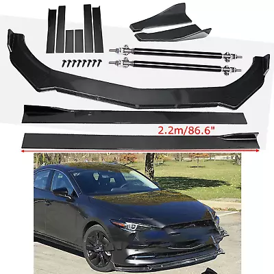 For Mazda Speed 3 6 RX Carbon Fiber Front Bumper Lip Side Skirt Strut Rods R • $199.99