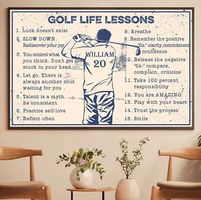 Personalized Golf Life Lessons Poster No Frame Canvas Golfer Poster • $39.99