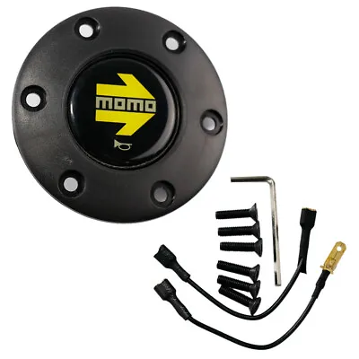 JDM Black Momo Car Racing Sport Steering Wheel Horn Button Switch Push Cover • $19.80