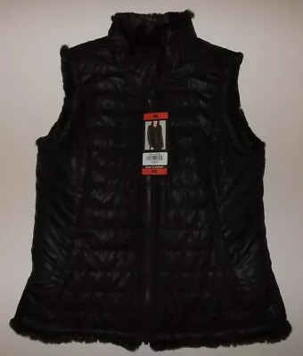 NICOLE MILLER Black Reversible Puffer Full Zip Vest Size Small S NWT Womens • $29.95