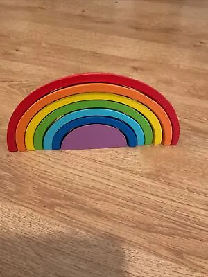 Wooden Stacking Rainbow Sensory Baby Toy Decoration  • £5.99