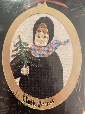 P Buckley Moss 1990 Christmas Ornament Cross Stitch Kit Amish Girl With Tree • $14.94