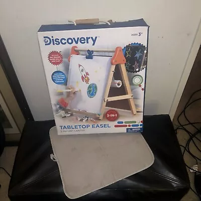 Discovery Kids 3-in-1 Tabletop Easel Dry Erase Chalkboard & Paper Roll. NEW! • $19.99