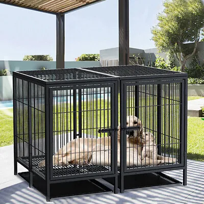 Heavy Duty Dog Cage Crate XXXL Giant Pet Kennel Divider Playpen Indoor Outdoor • £249.93