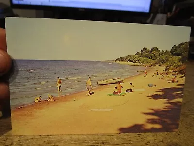 U2 Old OHIO Chrome Postcard Oak Harbor Lake Erie Crane Creek State Park Beach • $9.99