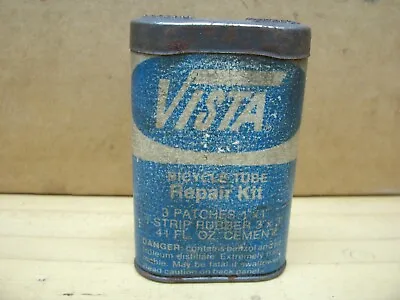 Vintage Vista Tube Tire Rubber Repair Can Vulcanizing Car Bicycle Patch Kit • $15.99