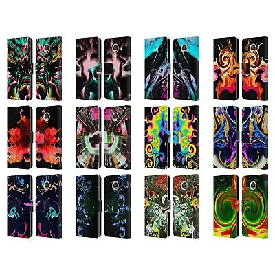 Official Haroulita Abstract Glitch 5 Leather Book Case For Motorola Phones • $22.95
