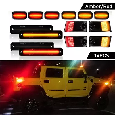 For 2003-09 Hummer H2 LED Roof Cab Side Marker Lamps Smoked Running Lights Kit R • $137.99