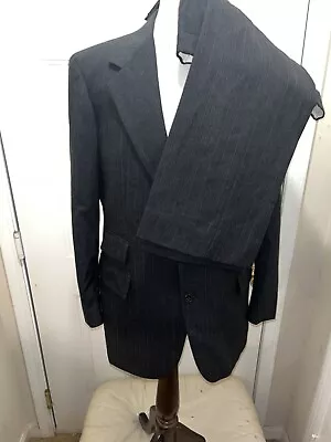 Vintage 70’s Polo Ralph Lauren 2 Piece Gray Chalk Stripe Suit 42R Wool  • $200