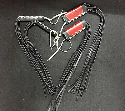 Motorcycle Leather Grip And Lever Covers  Fringe Clutch Brake Streamers Tassel • $14.80