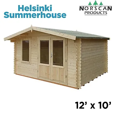 12'x 10' 28mm Log Cabin Summerhouse Garden Building Office Shed Wood Building • £2399